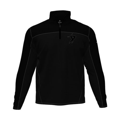 [CUS-DFW-QTRZ-PER-LSL-BLK-AS-LOGO1] Quarter Zip Pullover (Adult S, Black, Logo 1)