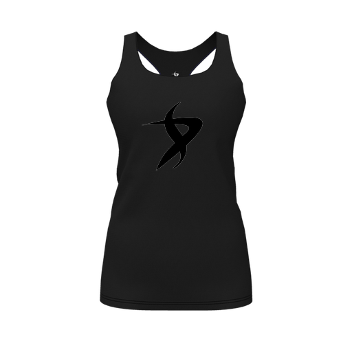 [FT0TRBBK-FYS-LOGO1] Decker Racerback Tank Top (Female Youth S, Black, Logo 1)
