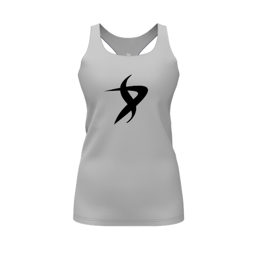 [CUS-DFW-RCBK-PER-GRY-FYS-LOGO1] Racerback Tank Top (Female Youth S, Gray, Logo 1)