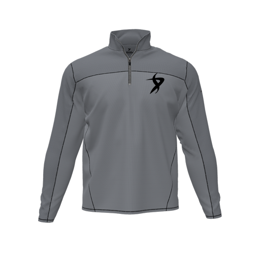 [CUS-DFW-QTRZ-PER-LSL-GRY-AS-LOGO1] Quarter Zip Pullover (Adult S, Gray, Logo 1)