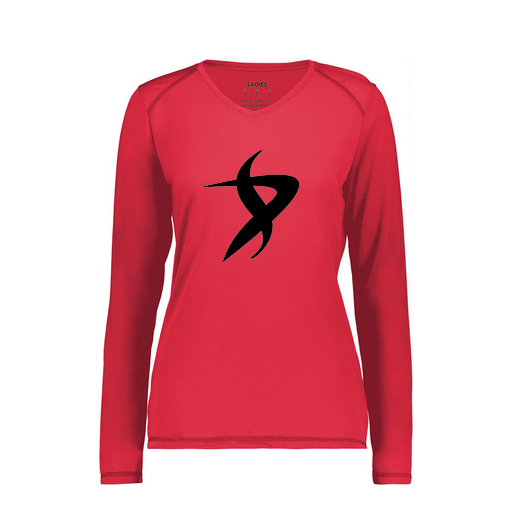 [6847.083.XS-LOGO1] Women's SoftTouch Long Sleeve (Female Adult XS, Red, Logo 1)
