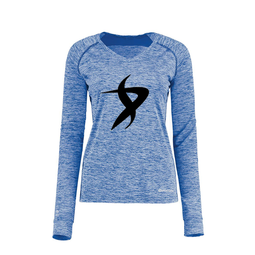 [222770.U55.XS-LOGO1] Ladies Electric Long Sleeve Shirt (Female Adult XS, Royal, Logo 1)