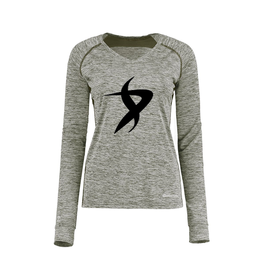 [222770.K94.XS-LOGO1] Ladies Electric Long Sleeve Shirt (Female Adult XS, Gray, Logo 1)