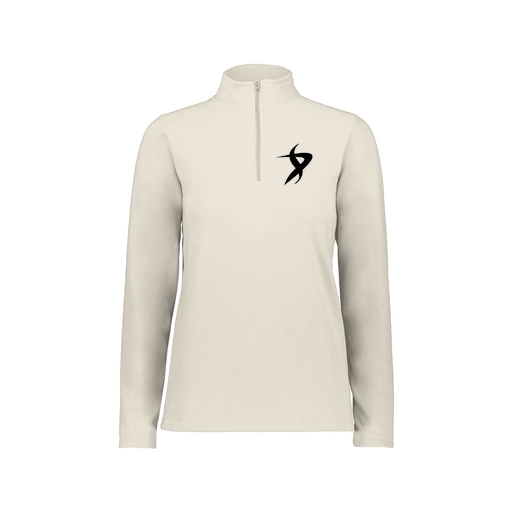 [6864.53T.XS-LOGO1] Ladies MicroFleece 1/4 Zip Pullover (Female Adult XS, White, Logo 1)