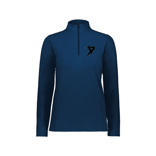 [6864.065.XS-LOGO1] Ladies MicroFleece 1/4 Zip Pullover (Female Adult XS, Navy, Logo 1)