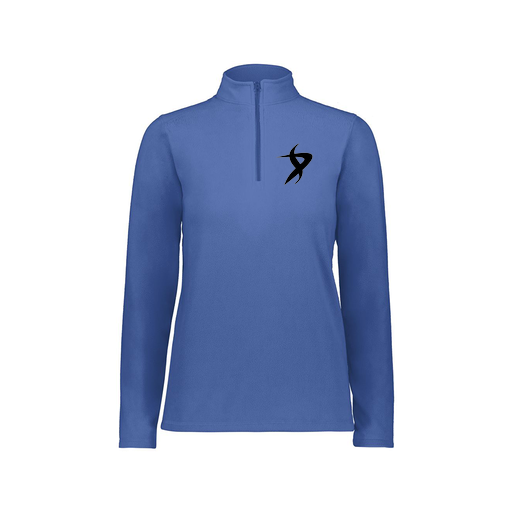 [6864.060.XS-LOGO1] Ladies MicroFleece 1/4 Zip Pullover (Female Adult XS, Royal, Logo 1)