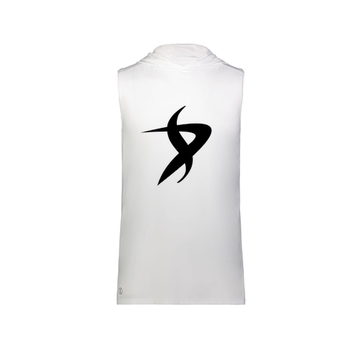 [222590.005.XS-LOGO1] Men's CoolDry Sleeveless Hoodie (Adult XS, White, Logo 1)