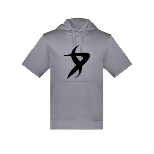 [6871.059.S-LOGO1] Men's Dri Fit Short Sleeve Hoodie (Adult S, Gray, Logo 1)