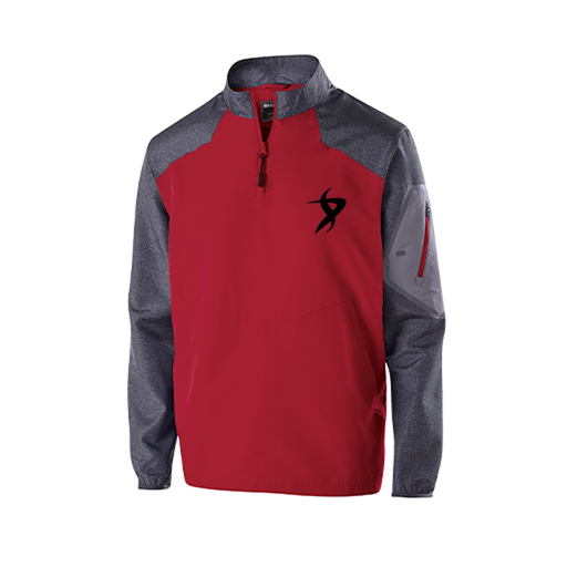 [229155.H01.XS-LOGO1] Men's Raider LS Pullover (Adult XS, Red, Logo 1)