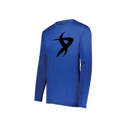 [222823.060.S-LOGO1] Youth LS Smooth Sport Shirt (Youth S, Royal, Logo 1)