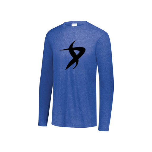 [FTLCUBRY-YS-LOGO1] Decker Youth Tri-Blend T-Shirt - Long Sleeve (Youth S, Royal, Logo 1)