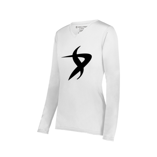 [222824.005.S-LOGO1] Ladies LS Smooth Sport Shirt (Female Adult S, White, Logo 1)