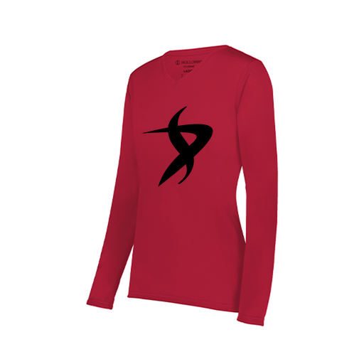 [222824.083.S-LOGO1] Ladies LS Smooth Sport Shirt (Female Adult S, Red, Logo 1)