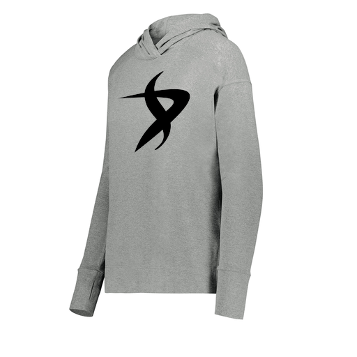 [222798-SIL-FAXS-LOGO1] Ladies Ventura Thin Knit Hoodie (Female Adult XS, Silver, Logo 1)