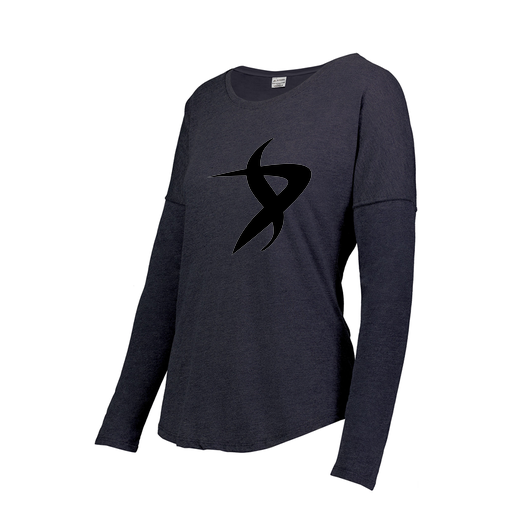 [FTLCUBNV-FAXS-LOGO1] Decker Women's Tri-Blend T-Shirt - Long Sleeve (Female Adult XS, Navy, Logo 1)