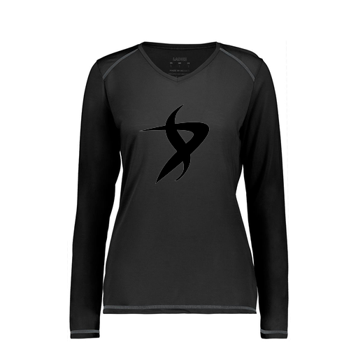 [6847.080.XS-LOGO1] Women's SoftTouch Long Sleeve (Female Adult XS, Black, Logo 1)