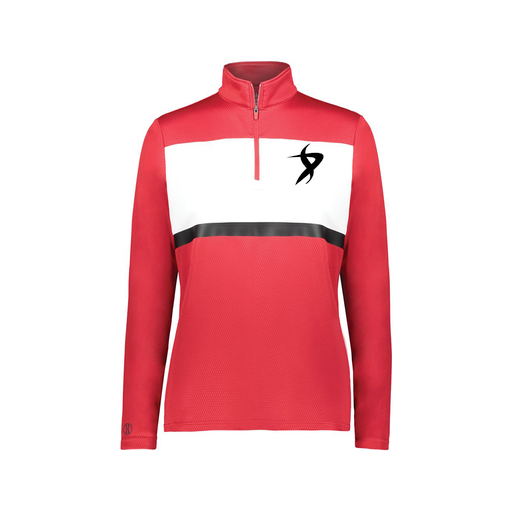 [222791.408.XS-LOGO1] Ladies Bold 1/4 Zip Pullover (Female Adult XS, Red, Logo 1)