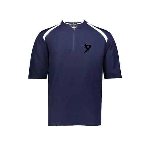 [229581-AS-NVY-LOGO1] Men's Dugout Short Sleeve Pullover (Adult S, Navy, Logo 1)