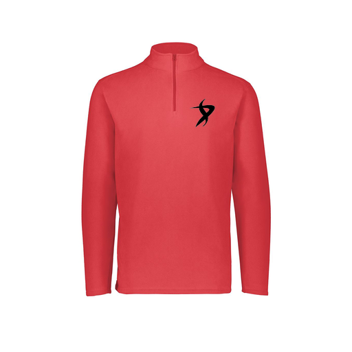 [6863.083.XS-LOGO1] Men's MicroFleece 1/4 Zip Pullover (Adult XS, Red, Logo 1)